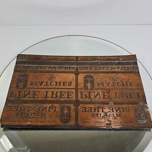 Antique Eddy Match Co Copper Stamping Advertising Plate Canada Pine Tree Matches